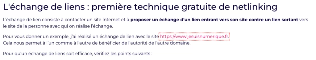 exemple d'une balise nofollow trouvée depuis une extension "nofollow"